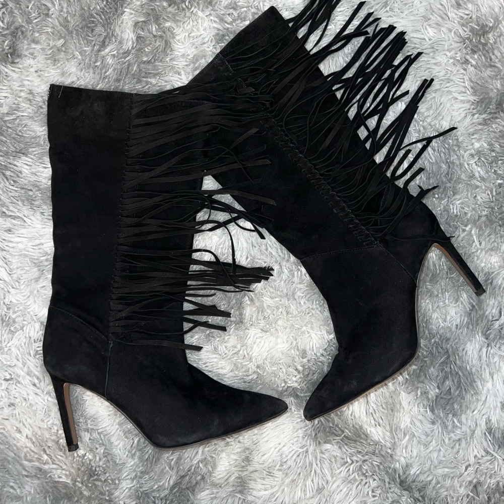 Black suede boots
